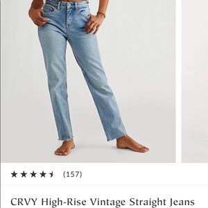Free People CRVY High-Rise Vintage Straight Jeans